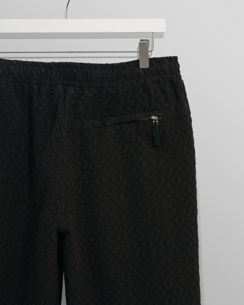 wax london Tyne - Black Floral Diamond Cotton Trousers