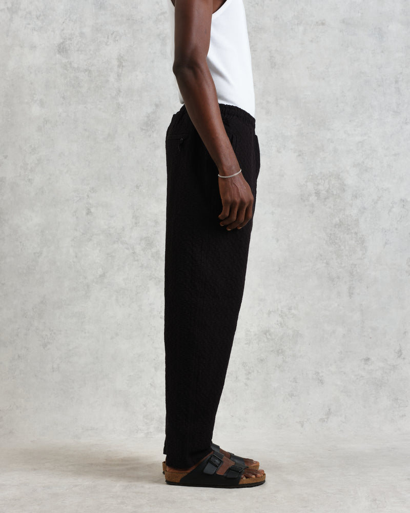 wax london Tyne - Black Floral Diamond Cotton Trousers