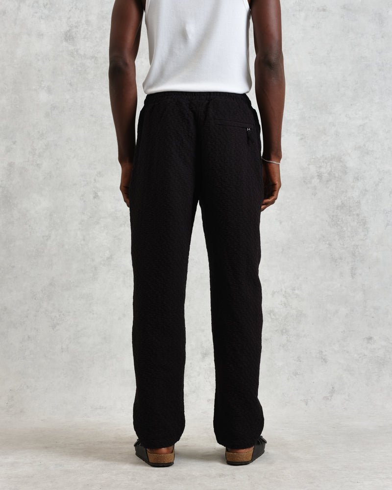 wax london Tyne - Black Floral Diamond Cotton Trousers