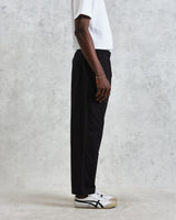wax london Tyne - Black Linen Ripstop Trousers