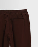 Tyne - Dark Brown Cotton Poplin Loose Fit Trousers