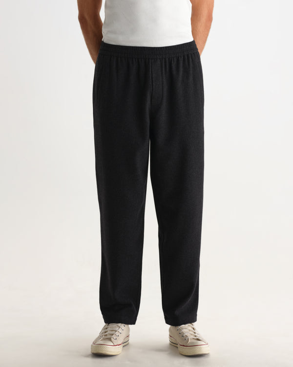wax london men's Tyne - Dark Grey Wool Blend Trouser