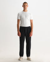 wax london men's Tyne - Dark Grey Wool Blend Trouser