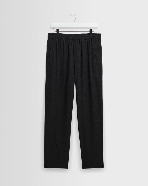 wax london men's Tyne - Dark Grey Wool Blend Trouser