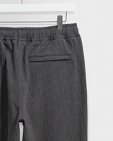 wax london men's Tyne - Dark Navy And Ecru Double-Faced Stripe Cotton Trousers