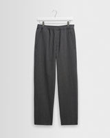 wax london men's Tyne - Dark Navy And Ecru Double-Faced Stripe Cotton Trousers