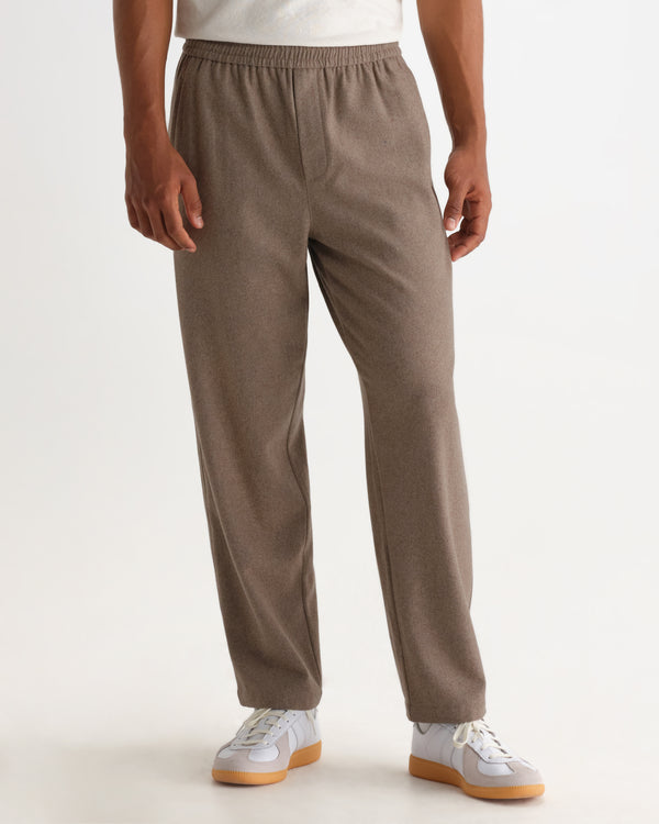 wax london men's Tyne - Light Brown Wool Blend Trouser