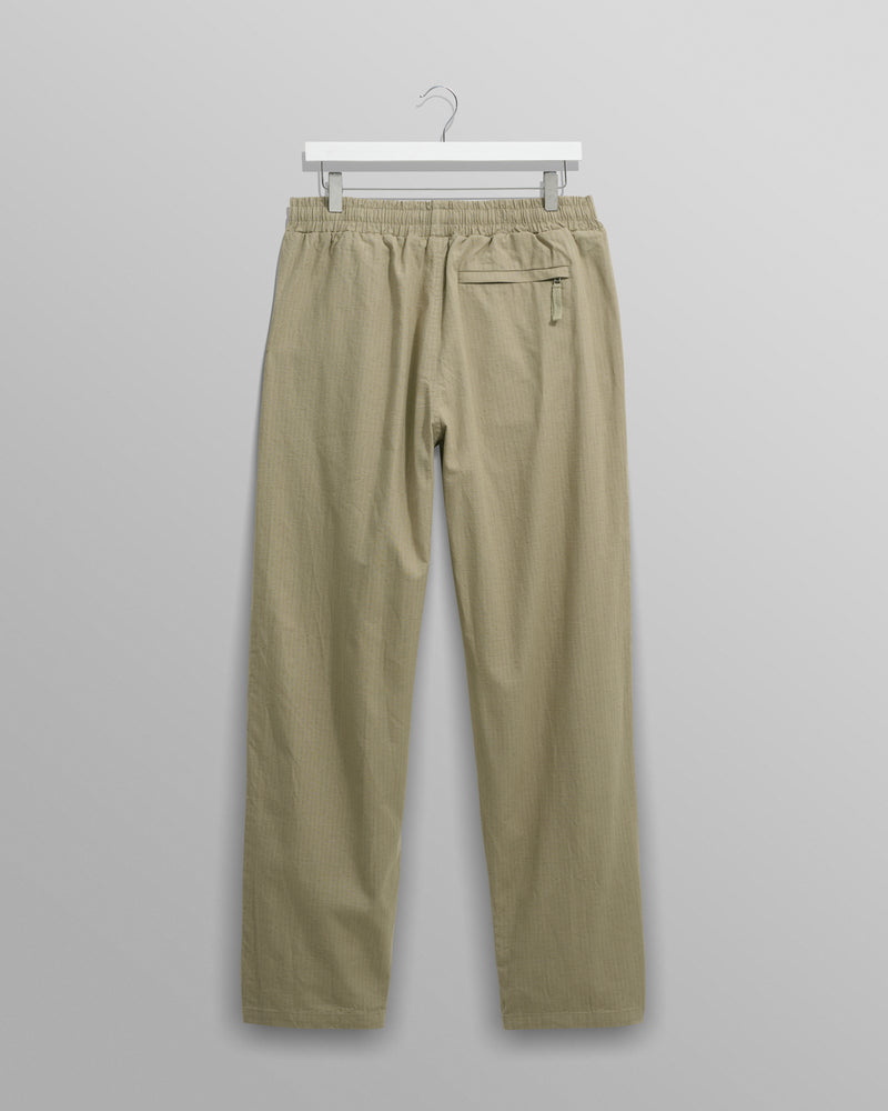 wax london men's Tyne - Light Khaki Linen Ripstop Trousers