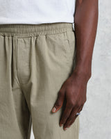 wax london Tyne - Light Khaki Linen Ripstop Trousers