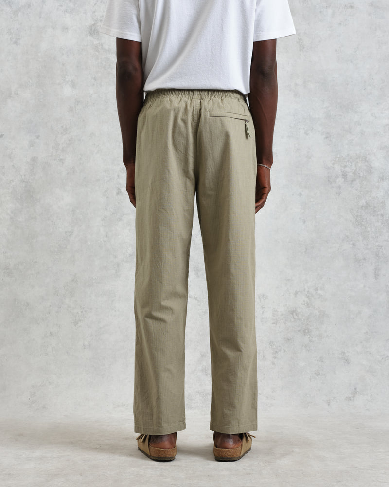 wax london Tyne - Light Khaki Linen Ripstop Trousers
