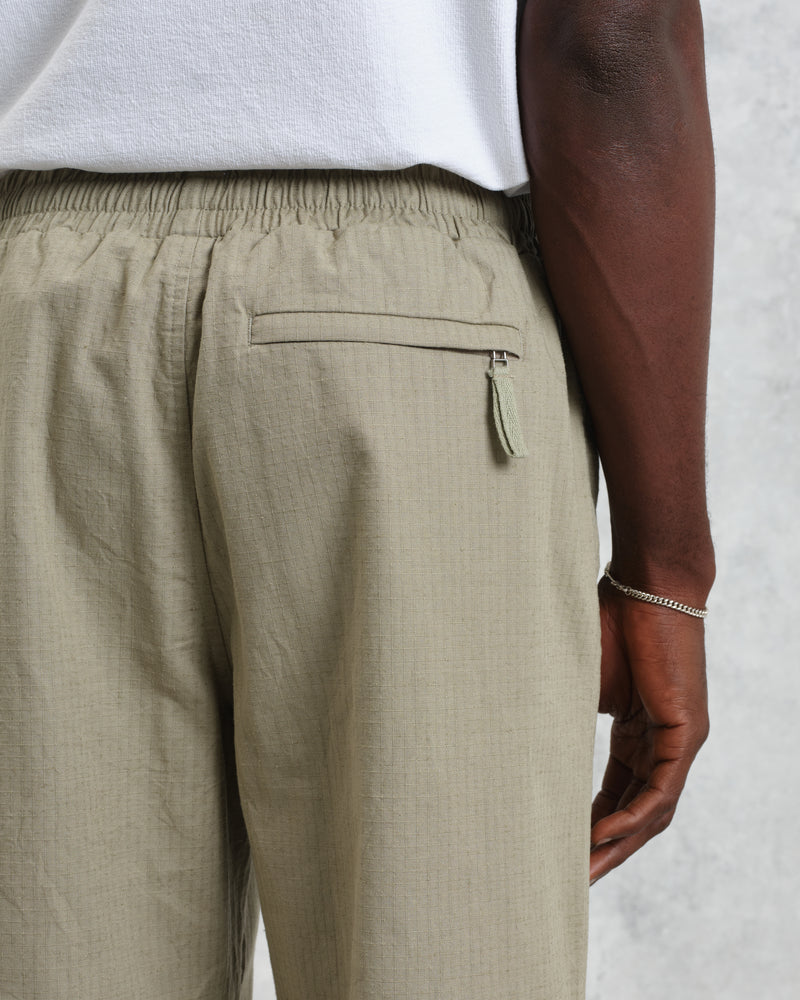 wax london Tyne - Light Khaki Linen Ripstop Trousers