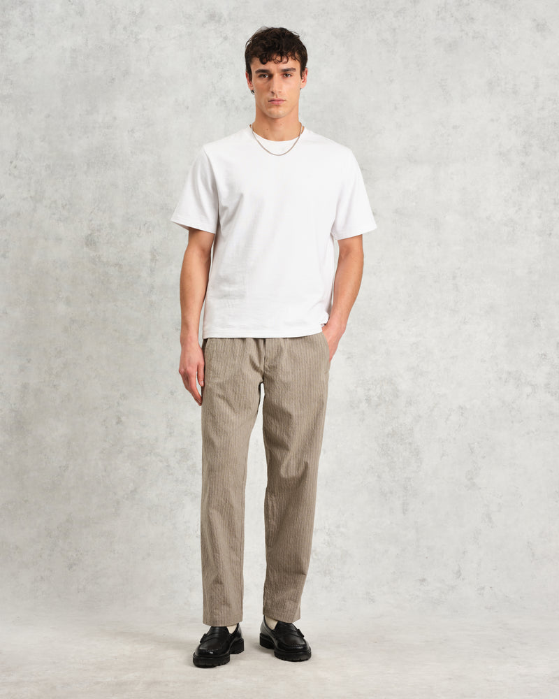 wax london Tyne - Natural Chalk Stripe Trousers