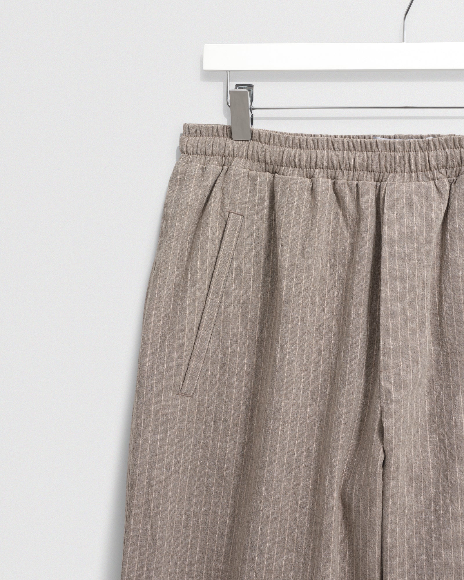 Men's Natural Chalk Stripe Trousers | Wax London