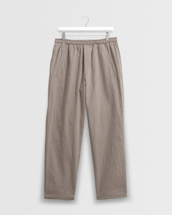 wax london men's Tyne - Natural Chalk Stripe Trousers