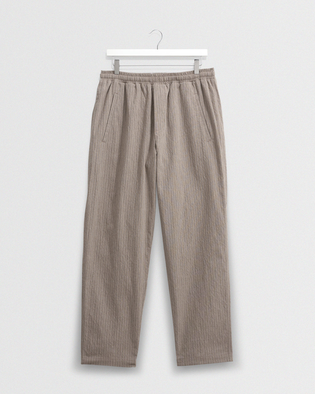 Men's Natural Chalk Stripe Trousers | Wax London