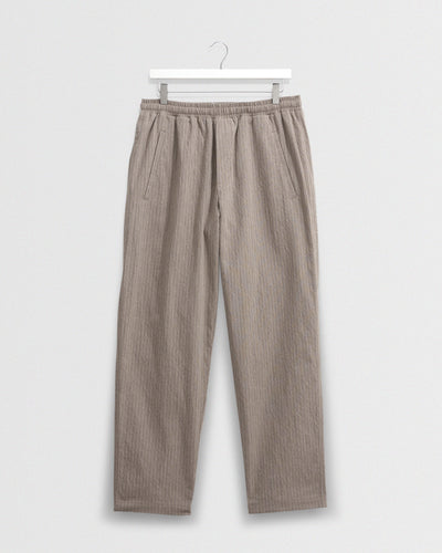 Tyne - Dark Navy Jumbo Seersucker Loose Fit Trousers