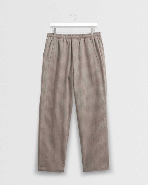 Men's Natural Chalk Stripe Trousers | Wax London