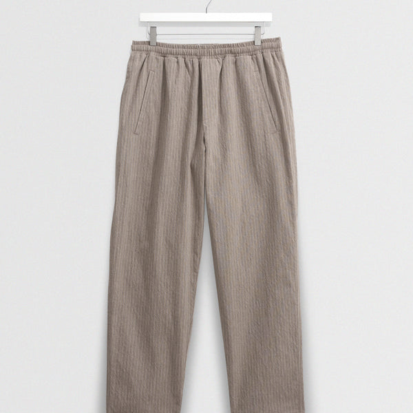 Men's Natural Chalk Stripe Trousers | Wax London