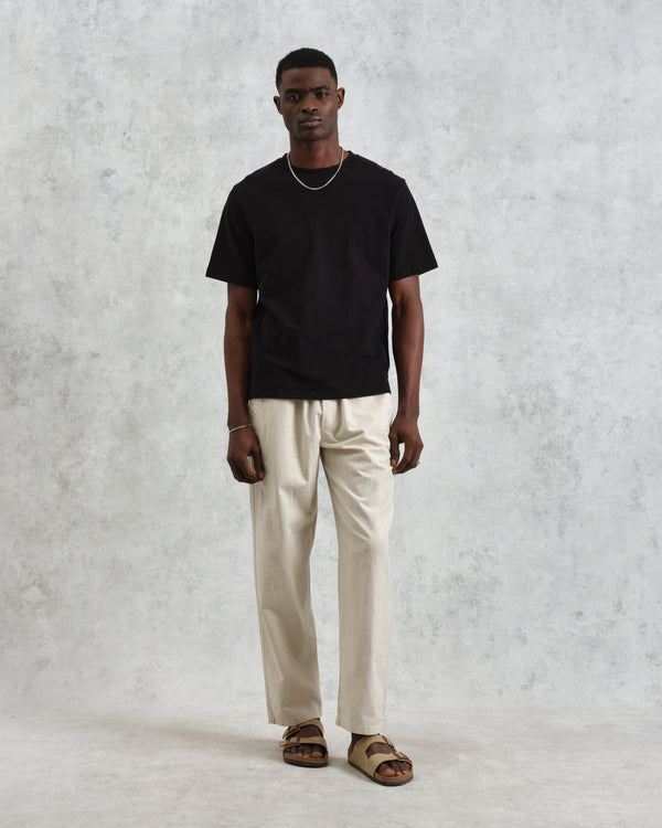 wax london men's Tyne - Natural Linen Ripstop Trousers