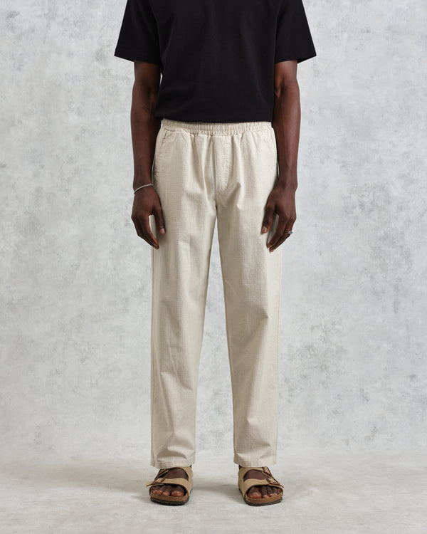wax london men's Tyne - Natural Linen Ripstop Trousers