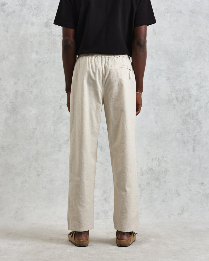 wax london men's Tyne - Natural Linen Ripstop Trousers
