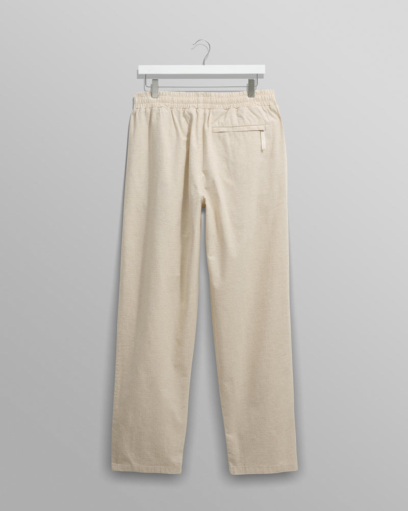 wax london men's Tyne - Natural Linen Ripstop Trousers
