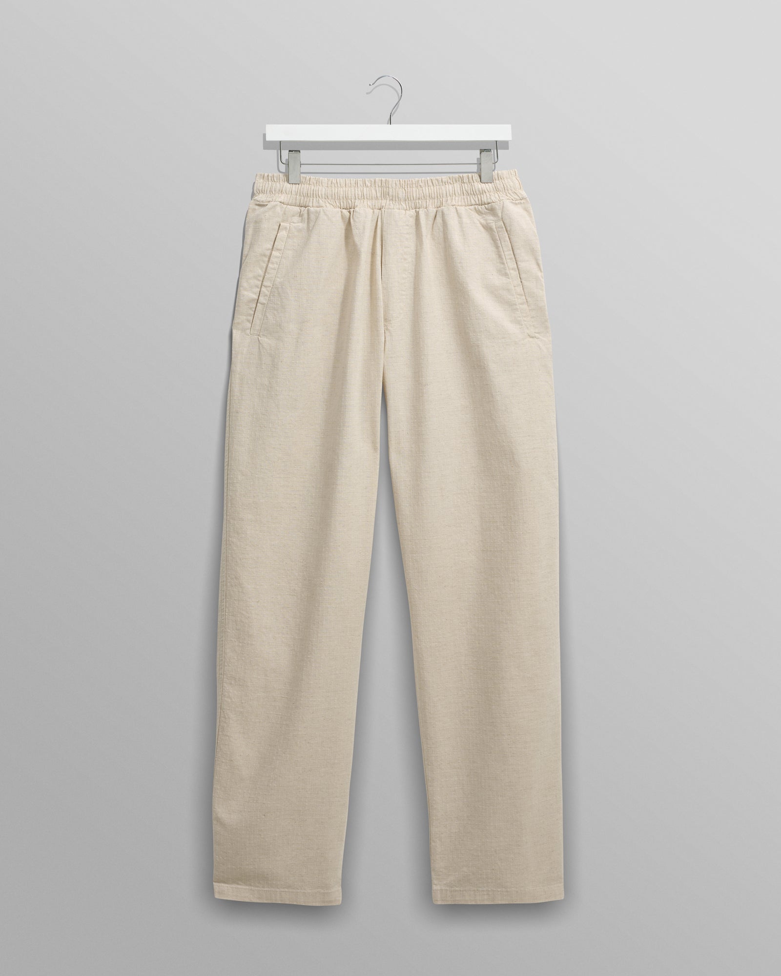 Men's Natural Cotton-Linen Ripstop Trousers | Wax London