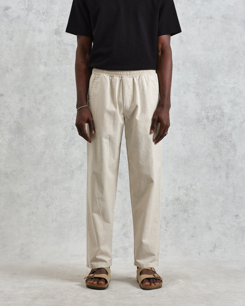 wax london Tyne - Natural Linen Ripstop Trousers