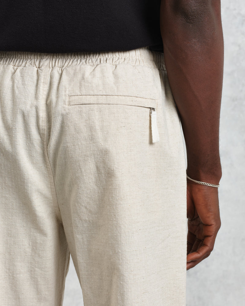 wax london Tyne - Natural Linen Ripstop Trousers
