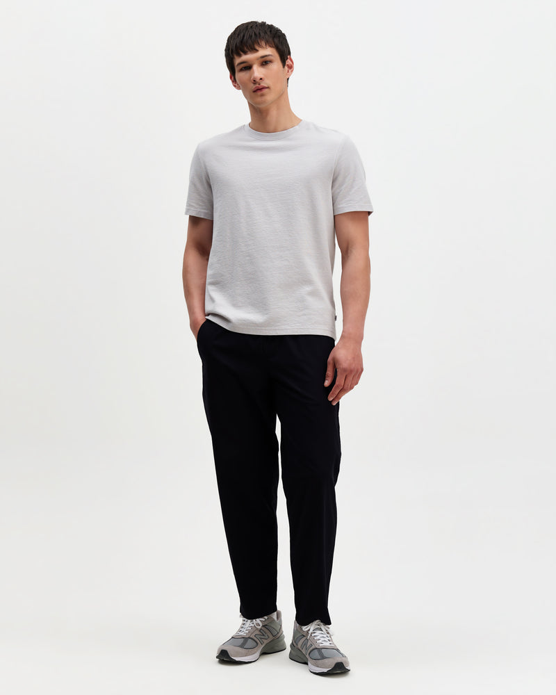 Men's Navy Cotton Poplin Loose Fit Trousers | Wax London
