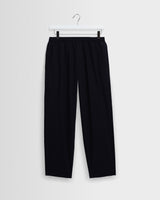Tyne - Navy Cotton Poplin Loose Fit Trousers