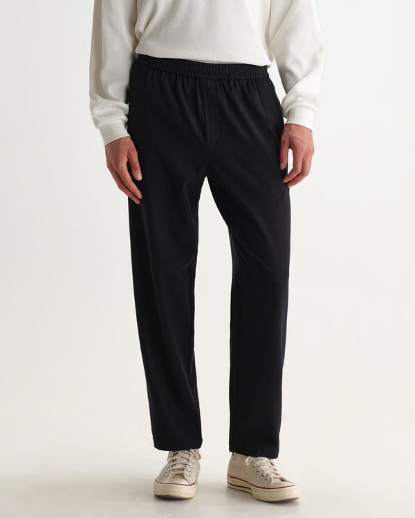 wax london men's Tyne - Navy Wool Blend Trouser