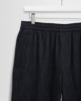 wax london men's Tyne - Navy Wool-Blend Trousers