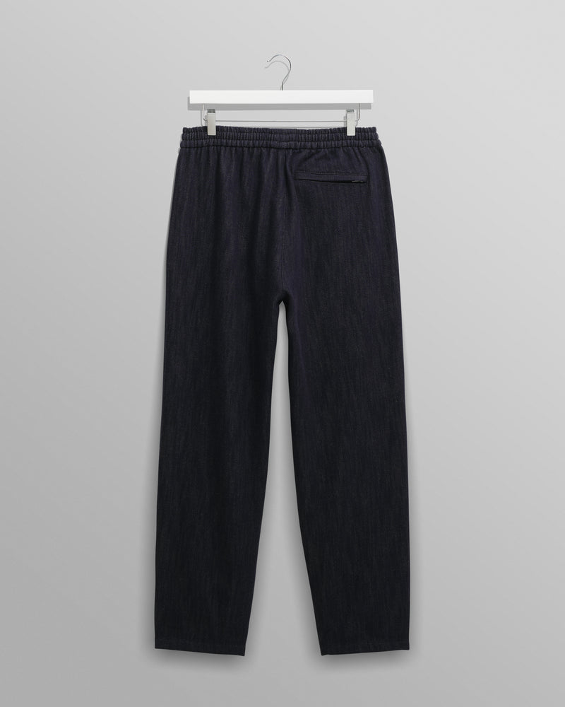 wax london men's Tyne - Navy Wool Blend Trousers