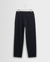 wax london men's Tyne - Navy Wool-Blend Trousers