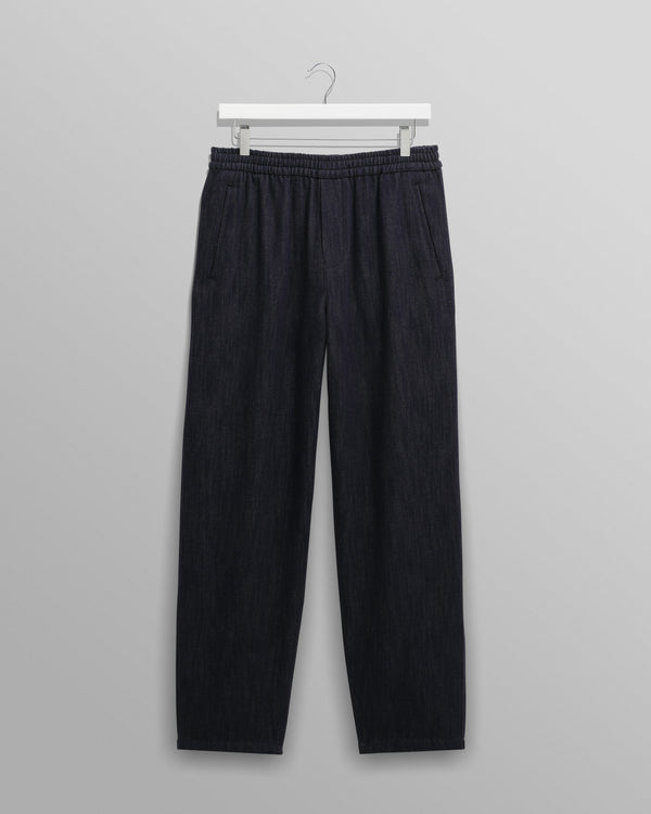 wax london men's Tyne - Navy Wool Blend Trousers