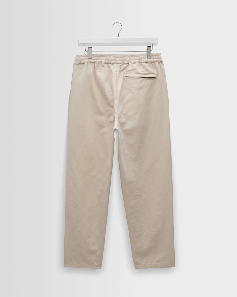 Men's Stone Cotton Tencel Loose Fit Trousers | Wax London