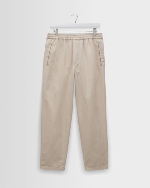 Tyne - Stone Cotton Tencel Loose Fit Trousers