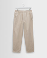 wax london men's Tyne - Stone Cotton Tencel Loose Fit Trousers