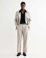 wax london men's Vigo - Natural Linen Double-Breasted Blazer