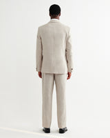 wax london men's Vigo - Natural Linen Double-Breasted Blazer