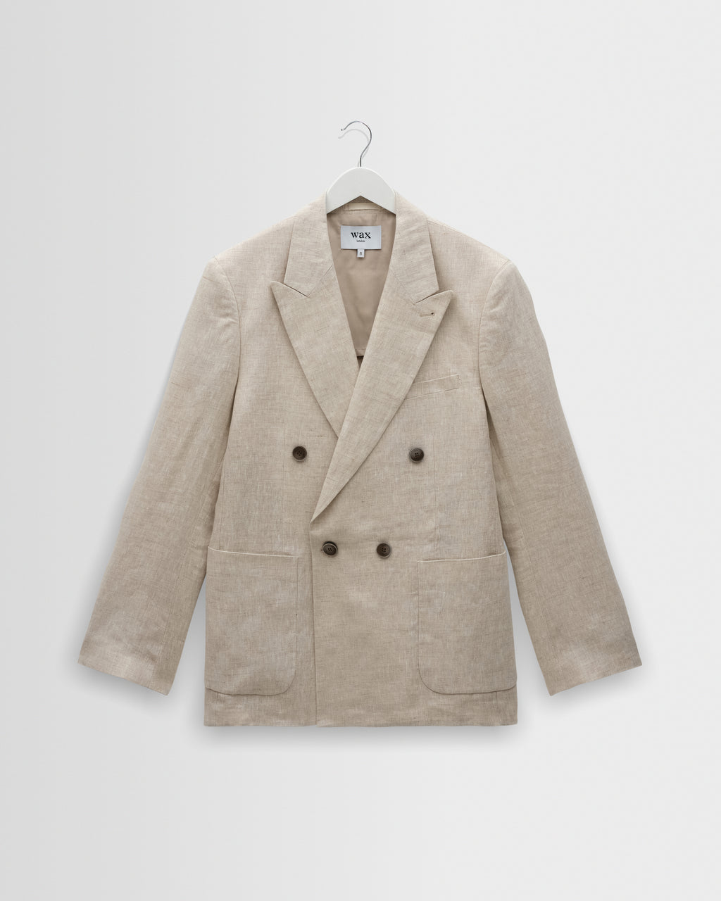 Vigo - Natural Linen Double-Breasted Blazer