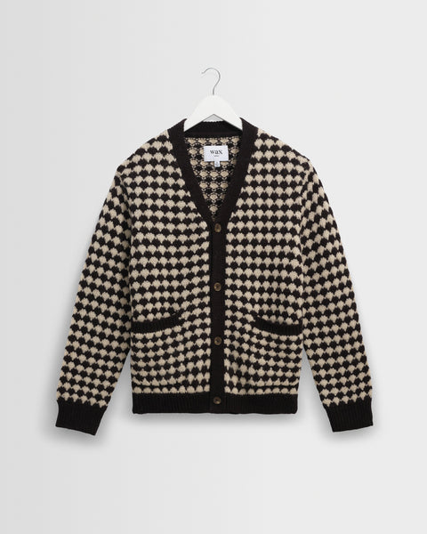Walker - Black And Ecru Bubble Knit Cardigan