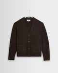 Walker - Chocolate Brown Fluffy Wool Knit Cardigan