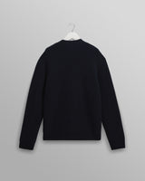 wax london men's Walker - Navy Rib Stitch Knit Cardigan