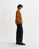 wax london men's Walker - Ochre Rib Stitch Knit Cardigan