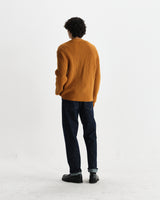 wax london men's Walker - Ochre Rib Stitch Knit Cardigan