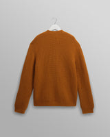 wax london men's Walker - Ochre Rib Stitch Knit Cardigan