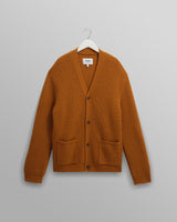 wax london men's Walker - Ochre Rib Stitch Knit Cardigan