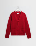 Walker - Red Fluffy Wool Knit Cardigan